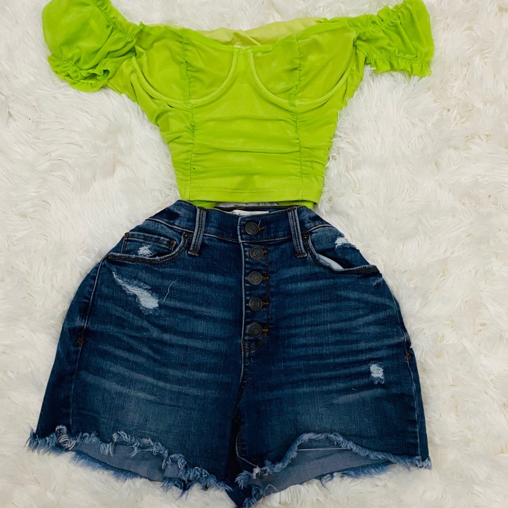 SOLD.  Neon crop top